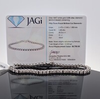  14K White Gold 3.00CTTW Diamond Line Tennis Bracelet H-J 7 Inches 