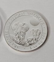 2014 Somalia Republic 100 Shilling African Wildlife Elephant 1 Ounce Silver Coin