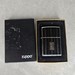 Vintage Zippo Black Lighter Silver Lined Etched with Initials DTA with Box