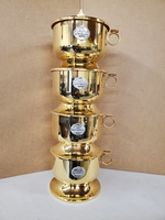Stacking Ciboria Set by Molina w/ 4 Pleces, 1 Lid, and 5 Dust Bags - Gold Plated
