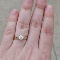  14K Yellow Gold 0.80CT Diamond Solitaire Engagement Ring Size 6.25 