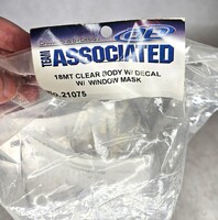 Team Associated 21075 Body 18MT Clear Body w Decal w Window Mask New in Bag