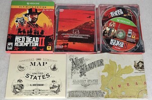 Complete Microsoft Xbox One Red Dead Redemption II Video Game Map Manual Case 