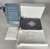 Chloe Light Blue Alphabet Card Holder Wallet Pouch with Box
