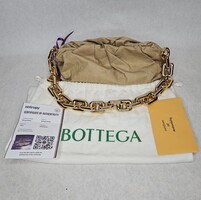 Bottega Veneta Paper Bag Style The Pouch with Gold Tone Chain Tote Bag Purse