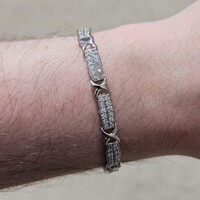 10KT White Gold 2.43TCW Diamond X Link Tennis Bracelet 7.5 Inches 6mm Wide