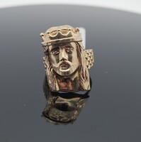 10K Yellow Gold Jesus Head Etched Cameo Ring Band 6.6 Grams Size 9 