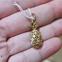 14K Yellow Gold Pineapple Fruit Pendant Charm 25x10x10mm 4.0 Grams