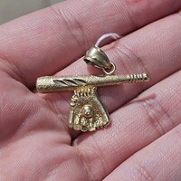  10K Yellow Gold Baseball Bat Glove & Ball Pendant Charm 1.9 Grams 30x15mm