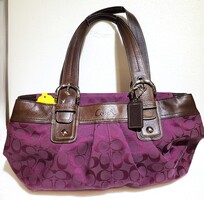 Coach Signature Logo Purple Shoulder Bag