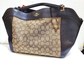 Coach Small Lexi Bag F29548 Canvas Brown Jacquard Signature Pattern