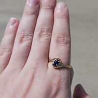 14K Yellow Gold Oval Sapphire 4 Prong Set Solitaire Bypass Ring 3 Grams Size 10 