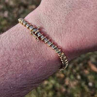  10K Yellow Gold 1/2TCW Diamond S Link Women's Tennis Bracelet 7 inches 