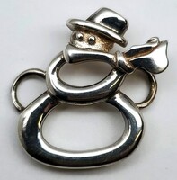 Silver Snowman Pendant - .925 Sterling Silver - 8.00gms - w/ Bag