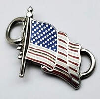  Silver American Flag Pendant: .925 Sterling Silver 4.50gms - w/ Bag