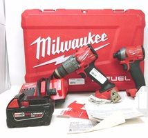 Milwaukee Combo Kit 2804-20 Hammer Drill & 2853-20 18V Impact Driver &  XC 5.0 