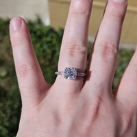 1.80CT Solitaire Diamond F-G I2 Platinum Engagement Ring with Accents Size 6.5  