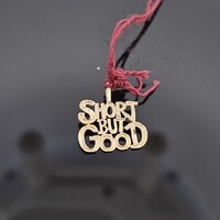 14K Yellow Gold Saying Pendant Short But Good Charm 0.40g 8x12mm