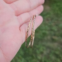 14K Rose Gold Diamond Cut 2 Inch Diameter Large Hoop Earrings 2.4 Grams