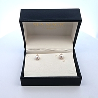  Sea Magic Cultured 6mm Pearl 14K Yellow Gold Earring Studs 1.1 Grams