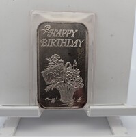  Madison Mint Happy Birthday 1985 999 Fine Silver One Troy Ounce Bar