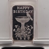  Madison Mint Happy Birthday 1984 999 Fine Silver One Troy Ounce Bar