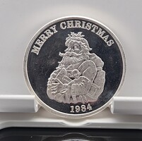 Merry Christmas 1984 Happy New Year 1 Ounce 999 Fine Silver Troy Ounce Coin 