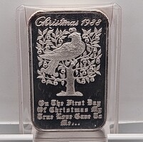  Madison Mint Christmas 1988 Partridge Pear Tree 999 Fine Silver One Troy Ounce