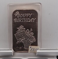 Madison Mint Happy Birthday 1985 999 Fine Silver One Troy Ounce Bar