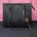 Michael Kors Pebbled Leather Large Black Tote w/ Gold Accents