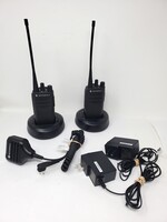 Set of 2 - Motorola CP100d 16 Channel Radio w/ (1) Mic & (2) Chargers UHF - LOT