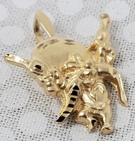  14K Yellow Gold Looney Toons Vintage Yosemite Sam Charm Pendant 