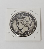 1934 Lady Liberty US One Peace Dollar Silver Coin 