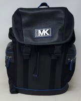 Michael Kors Cooper Men's Leather Backpack - Black/Neon Blue