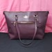 Coach Gallery Tote Bag - Cross Grain Leather - Dark Purple w/ Gold Hardware