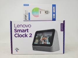 Lenovo CD-24502F Smart Clock 2 w/ Lenovo SE-242DC Smart Bulb - Open Box