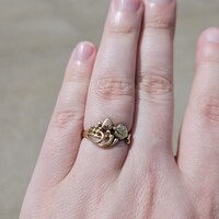 10K Tri Color Black Hills Gold Leaf Fashion Ring 1.9 Grams Size 6.5